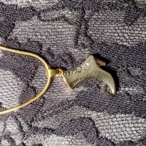 18",Gold plated cowboy boot pendant and necklace